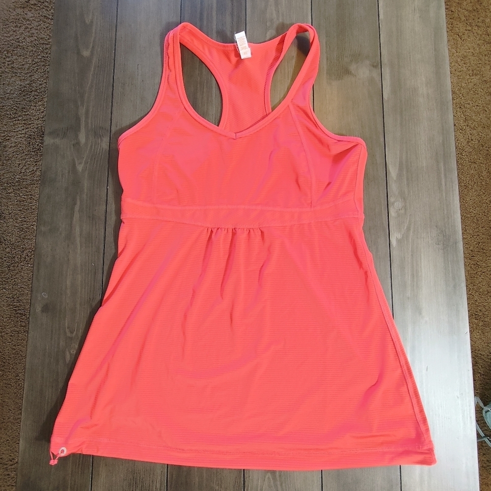 LUCY Women’s Activewear Tank in Coral Size Small Racerback Drawstring Medium - Picture 2 of 12